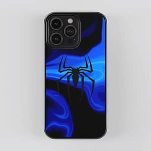 Spiderman Logo Black and Blue Printed Mobile Cover – Spiderman Mobile Case