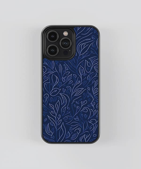 Blue Leaf Pattern Mobile Back Cover - Stylish Leaf Phone Case - Leaf Mobile Cover